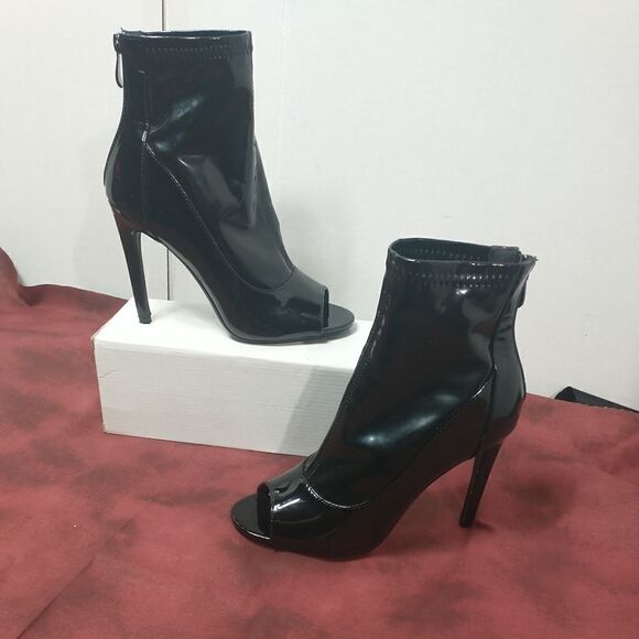 Cape Robbin Corina-5 Open Toe SZ 6.5 Sexy High Heels Black Patent - Picture 3 of 11